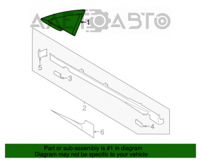 Geamul surd din față, dreapta, pentru Ford Fiesta 11-19, cu tonuri mate.