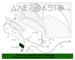 Замок капота Ford Fiesta 11-19 без датчика