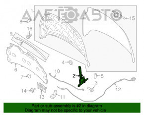 Bucla capotei stânga Ford Fiesta 11-19