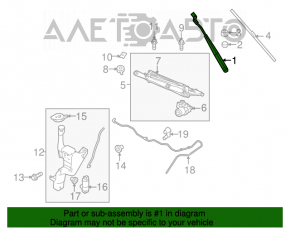 Поводок дворника левый Ford Fiesta 11-19