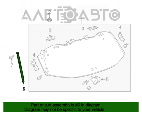 Amortizorul geamului ușii portbagajului dreapta Toyota Highlander 14-19 nou OEM original