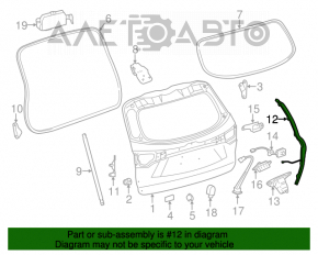 Senzorul de înclinare a ușii portbagajului stânga Toyota Highlander 14-19