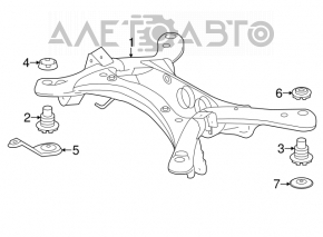 Capacul spate al suspensiei stânga Toyota Highlander 14-19