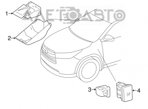 Camera de urmărire a benzii pentru Toyota Highlander 14-19 pe parbriz.