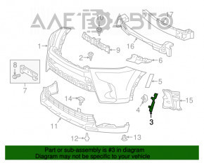 Suportul bara fata stanga Toyota Highlander 14-19 nou OEM original