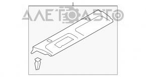 Raftul din spate Audi A4 B8 08-16 gri