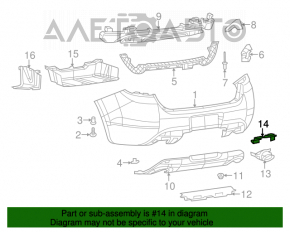 Suportul de fixare a capătului de evacuare pe partea dreaptă pentru Dodge Dart 13-16.