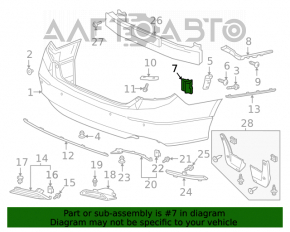 Absorbantul de șocuri din spate dreapta pentru Honda Accord 18-22