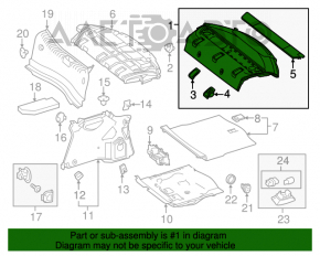 Raftul din spate Mercedes CLA 14-19 negru