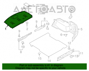 Полка задняя Subaru Legacy 15-19 черная