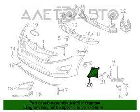 Conducta de aerisire a bara fata dreapta Kia Optima 13-15 hibrid SUA