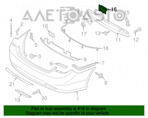 Colțul amplificatorului de bara spate stânga Hyundai Sonata 11-15 tip 1