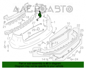 Suportul pentru bara spate stânga Ford C-max MK2 13-18 defect de fixare