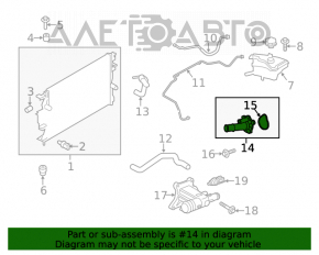 Corpul termostatului Lincoln MKZ 17-20 2.0T