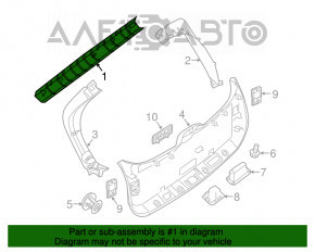 Capacul portbagajului superior al usii Infiniti JX35 QX60 13- gri, plasticul a devenit alb