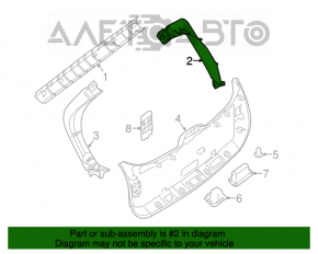 Обшивка двери багажника правая Nissan Pathfinder 13-20 черн