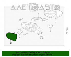 Зеркальный элемент левый Lincoln MKC 15- BSM, автозатемнение