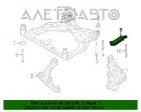 Capacul de protecție al roții din față dreapta pentru Nissan Pathfinder 13-20, ruginit.