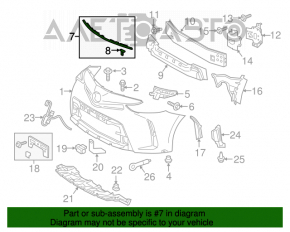 Уплотнитель капота на бампере Toyota Prius V 12-17