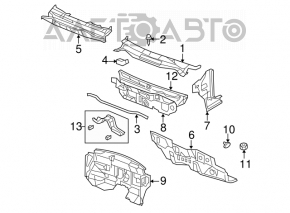 Grila stergatoarelor din plastic pentru Jeep Patriot 11-17