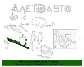 Накладка колени водителя Honda Accord 18-22 черная, царапины