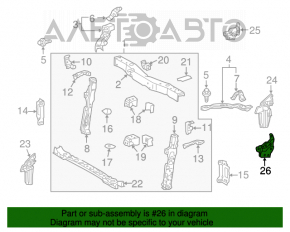 Suport aripi stânga Toyota Prius 30 10-15