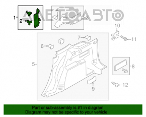 Capac spate bara dreapta fata Ford Escape MK3 13-19 gri, uzată.