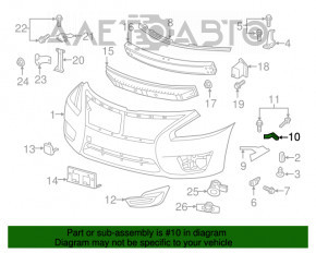 Suportul de bara fata, piciorul stang, pentru Nissan Altima 13-15, negru.