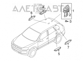 Antena aripă VW Tiguan 12-17, 2 fire