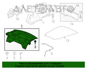 Raftul din spate Honda Accord 13-17 negru.