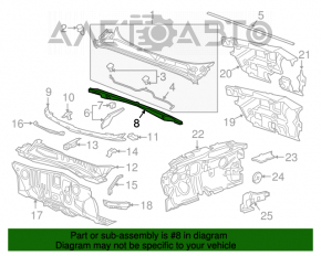 Capacul plastic al grilei ștergătoarelor Chevrolet Malibu 16-