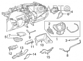 Накладка колени водителя Chevrolet Volt 16- черн