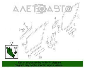 Capacul amortizorului frontal stânga jos Nissan Murano z52 15- negru