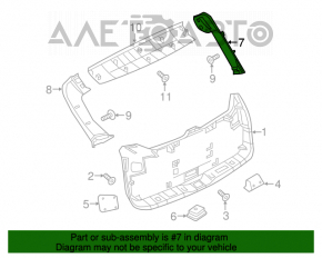 Capacul portbagajului dreapta Nissan Murano z52 15- gri, plastic albăcit.