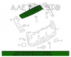 Capacul portbagajului superior al ușii Nissan Murano z52 15- gri