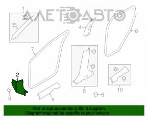 Capacul amortizorului frontal dreapta jos Nissan Rogue 14-20 negru.