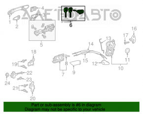 Личинка замка двери передней левой Toyota Camry v70 18-24