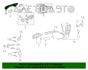 Ручка двери внешняя передняя левая Toyota Camry v70 18-24