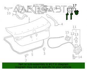 Личинка крышки багажника Toyota Camry v70 18-24