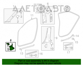 Capacul suportului frontal dreapta jos Toyota Camry v50 12-14 SUA gri, plasticul a început să se decoloreze, suportul este rupt