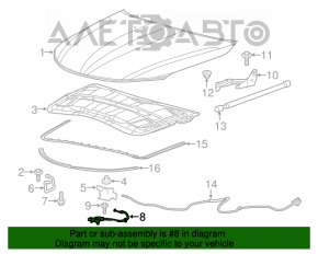 Manerul de deschidere a capotei subcapotei pentru Chrysler 200 15-17 fără cablu