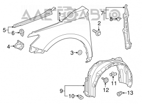 Suport aripi față stânga Toyota Camry v55 15-17 SUA