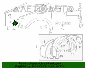 Suport aripi dreapta față Toyota Camry v55 15-17 SUA