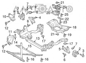 Suport cutie de viteze automată Audi A4 B8 08-16 2.0T FWD din aluminiu