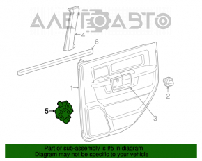 Controlul geamului electric din spate dreapta pentru Dodge Journey 11- negru.