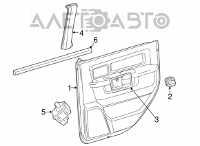 Controlul geamului electric din spate dreapta pentru Dodge Journey 11- negru.