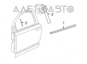 Молдинг дверь-стекло центральный передний правый Dodge Journey 11- мат