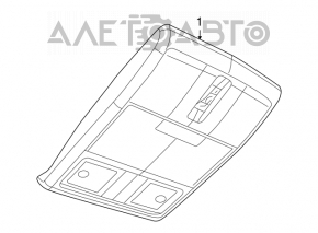 Plafonul de iluminare frontal pentru Dodge Journey 11- gri, fără geam, tip 1.