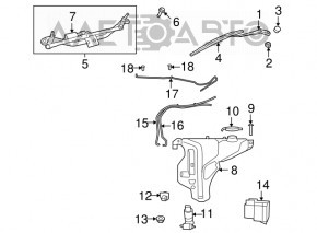 Rezervorul de spălare a parbrizului Dodge Journey 11- fără capac și senzor.