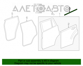 Moldură ușă-sticlă spate centrală stânga Jeep Patriot 11-17, mată.